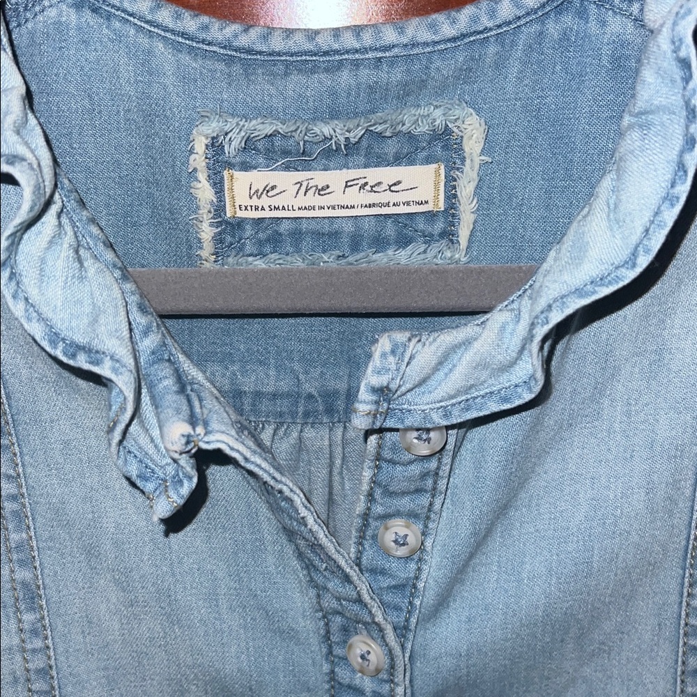 We The Free Louise Denim Button-Up Shirt - Picture 6 of 7